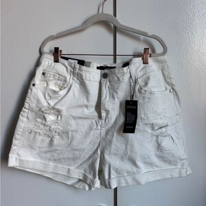 City Chic Brand NEW White Distressed Jean Shorts